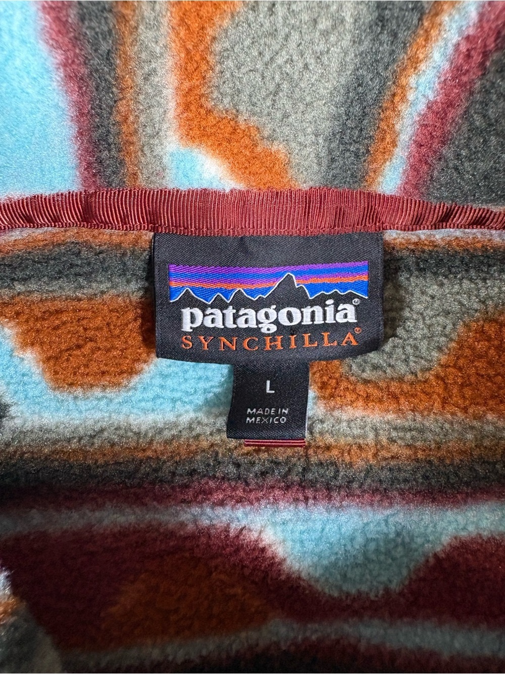 Patagonia Lightweight Synchilla Snap-T Pullover Delta Cinder Red Large Fleece - Picture 4 of 12